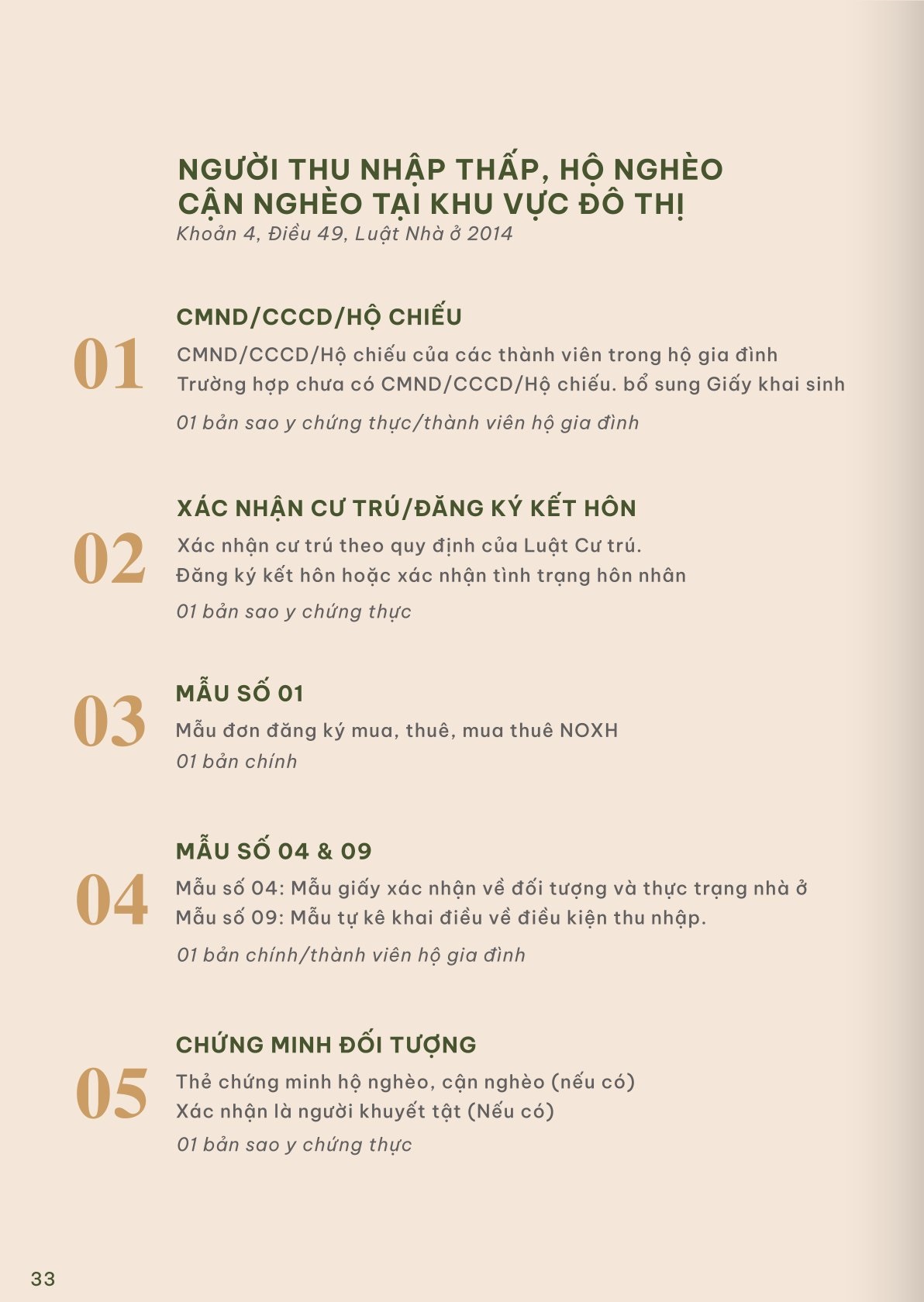Thành phần hồ sơ mua NOXH EverGreen Tràng Duệ