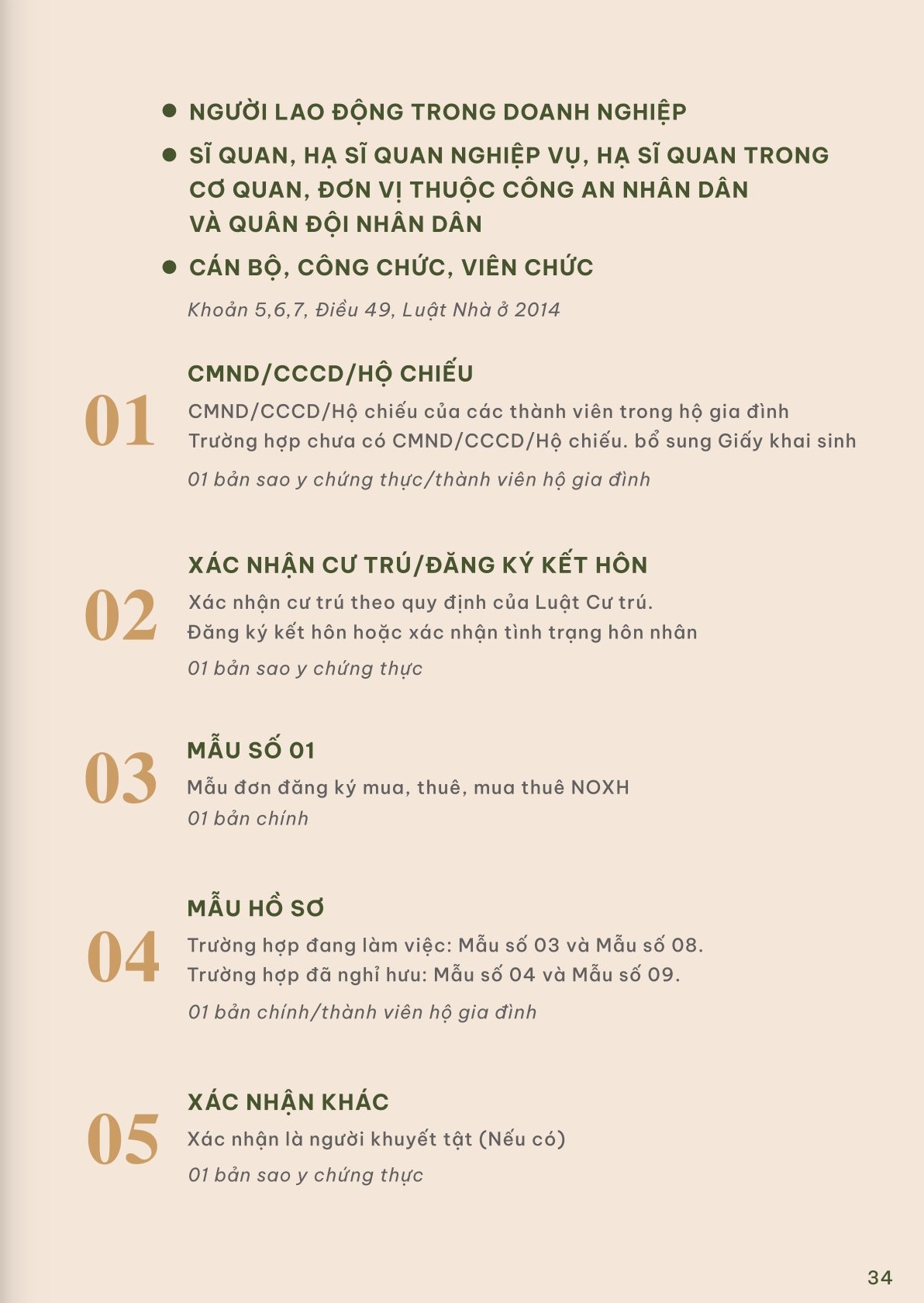 Thành phần hồ sơ mua NOXH EverGreen Tràng Duệ