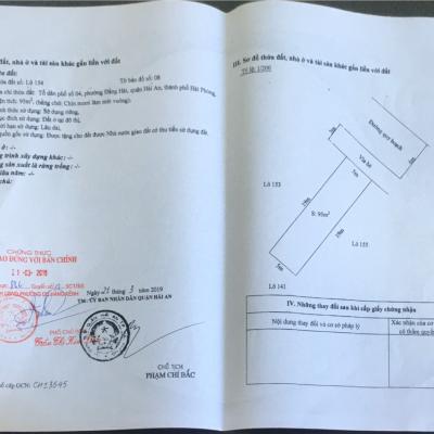 Lô đất 95m2 khu tái định cư Sở Tư Pháp, Hải An