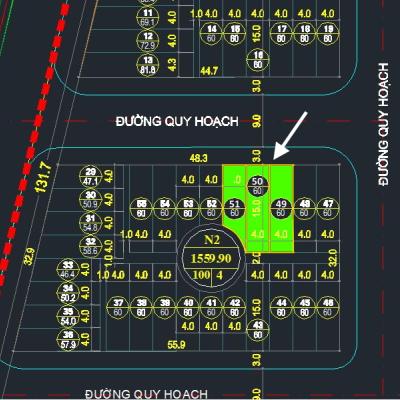 Thanh lý 3 thửa đất diện tích 60m2 Lô 20C Lê Hồng Phong
