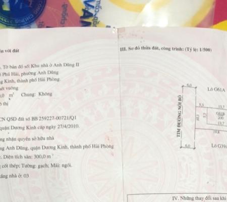 Biệt thự 200m2 khu Sao Đỏ, Dương Kinh, HP