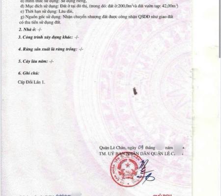 Lô đất 242m2 mặt đường Bùi Viện, Lê Chân