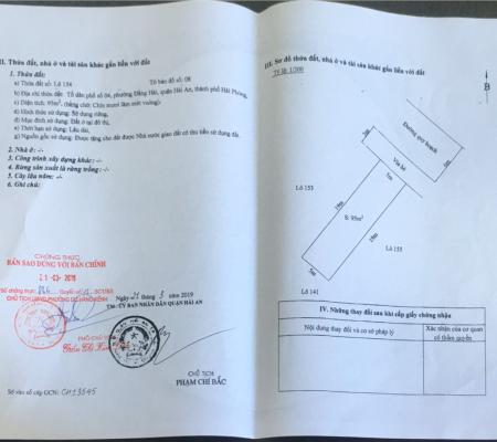 Lô đất 95m2 khu tái định cư Sở Tư Pháp, Hải An