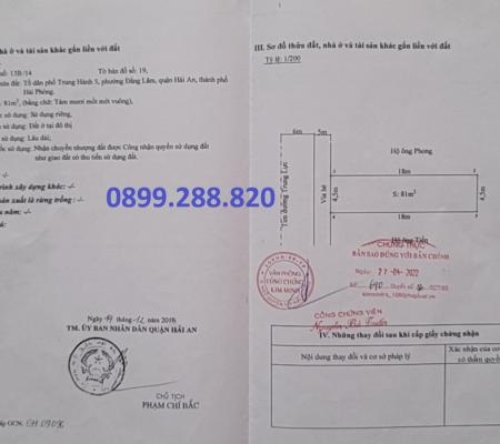 Bán nhà 3 tầng mặt đường Trung Lực, Q Hải An