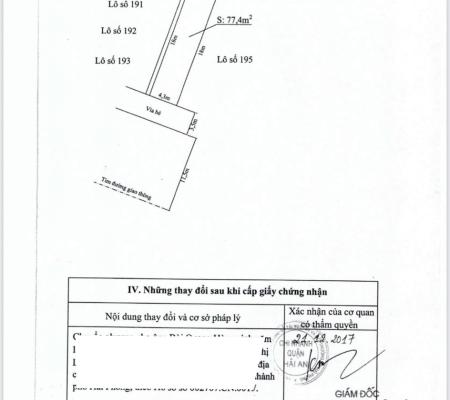 Đất khu tđc Đằng Hải 3 lô liền kề dt 77-78-80m2 tuyến 2 đường Trần Hoàn
