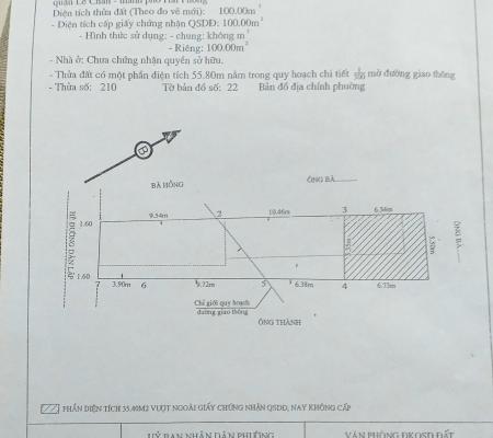 Nhà 2 tầng 100+35m2 mặt đường Dân Lập, Dư Hàng Kênh