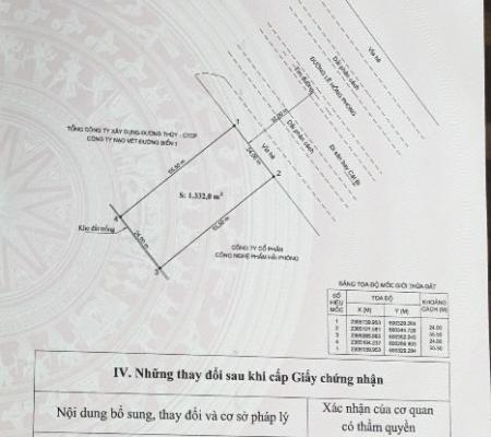 Bán lô đất 1332m2 mặt đường Lê Hồng Phong
