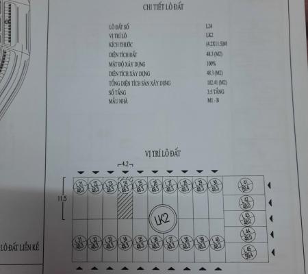 Lô đất 48,3m2 khu Him Lam Hùng Vương, Hải Phòng