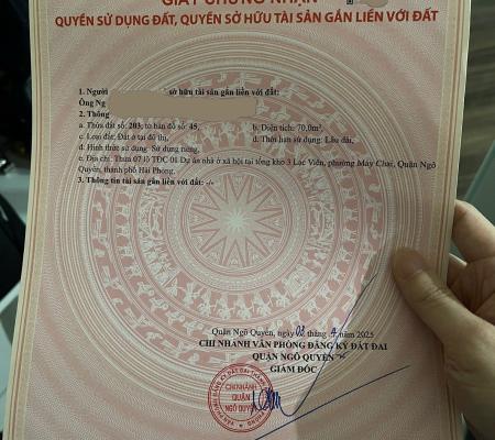 Đất 70m2 TĐC Kho 3 Lạc Viên mặt đường Lê Thánh Tông