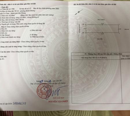 Nhà 4,5 tầng Hoàng Ngọc Phách, Kênh Dương, Lê Chân, HP